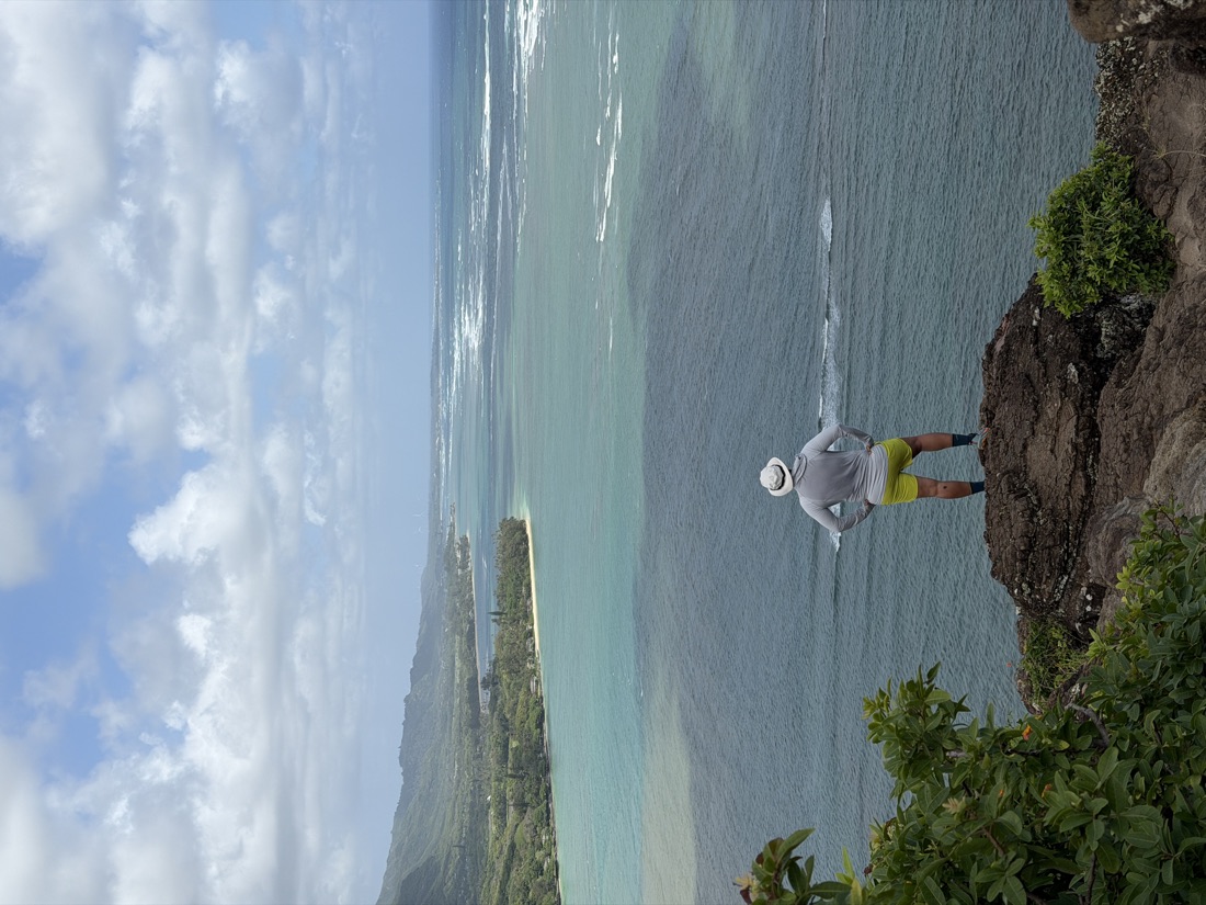 Overlooking the ocean from a cliff